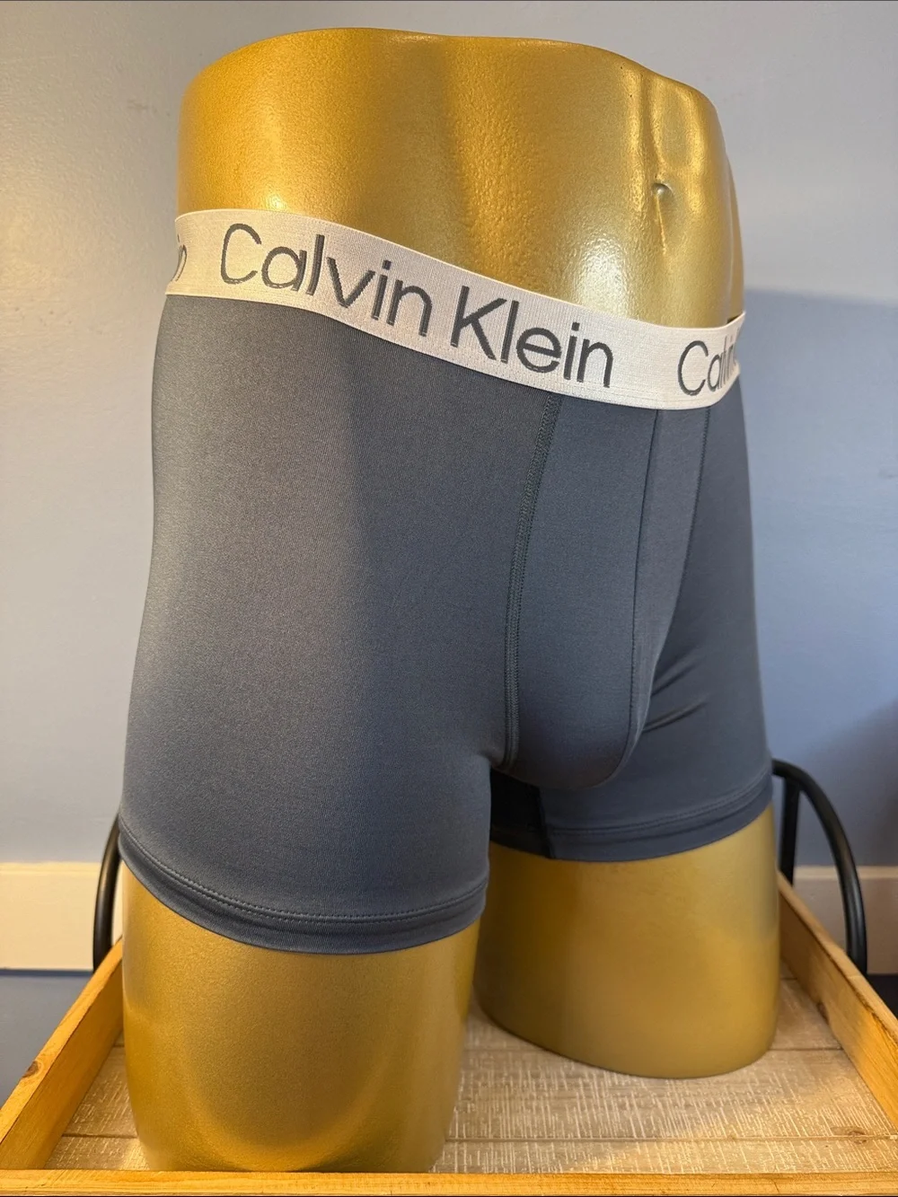 Calvin Klein Slate Grey Performance Boxer Briefs Large